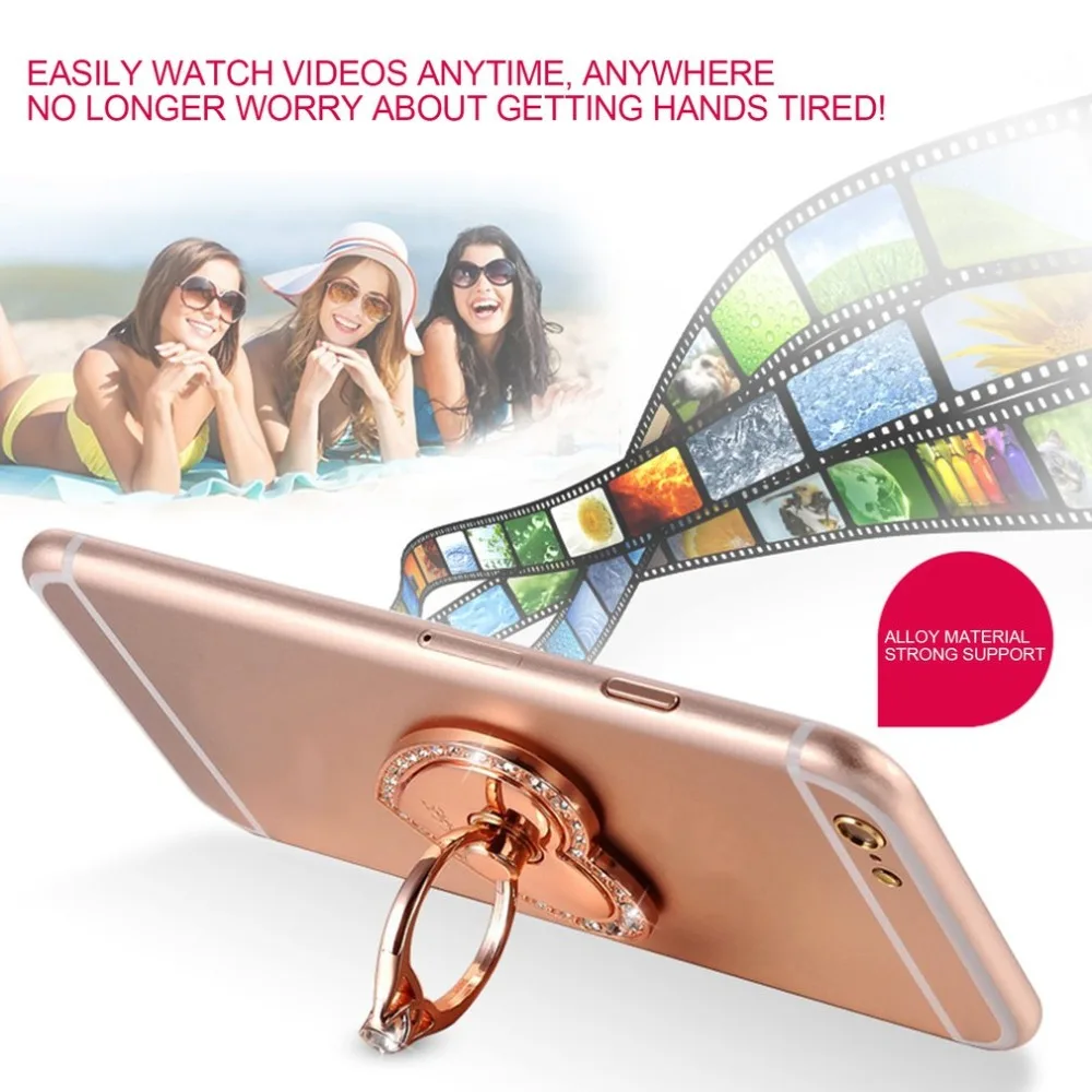 Роскошный Универсальный перстень для пальцев на 360 градусов мобильный телефон