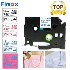 Совместим с Brother P touch , ткань, железо на ленте для этикеток, TZeFA3,  12 мм, белые на синих принтерах для этикеток