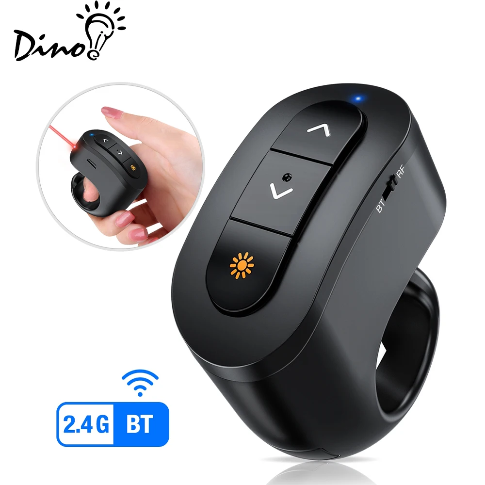 

Wireless Bluetooth Presenter For Powerpoint Presentation RF 2.4GHz Presentation Clicker For PPT Red Light Pointer For Cats Toy