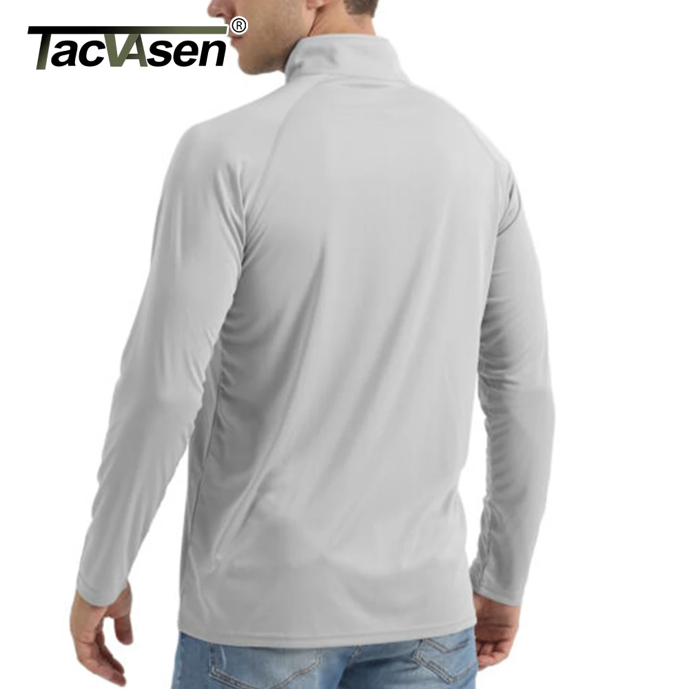 Мужская футболка с защитой от солнца и УФ-лучей TACVASEN UPF 50 + пуловер на молнии 1/4 для