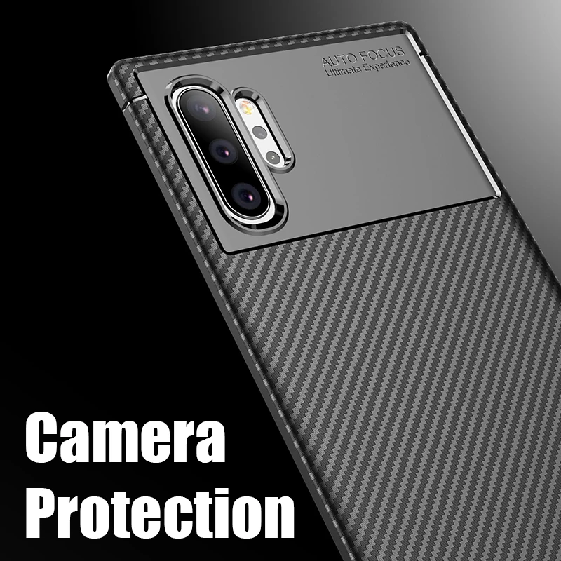 Carbon Fabric Texture Matte Soft Silicone Phone Back Case For SAMSUNG Galaxy Note 10 / Pro Armor TPU Fundas Coque |
