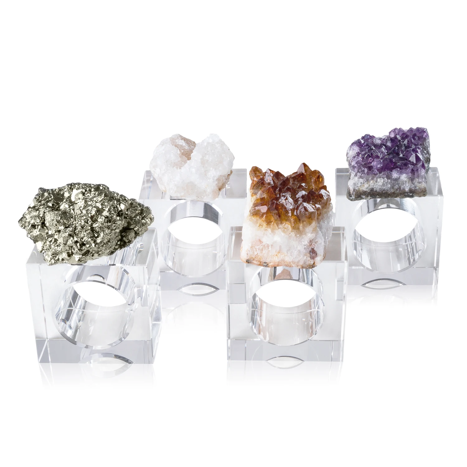 Роскошное украшение для салфеток хрустальное кольцо салфетки аметист кластера