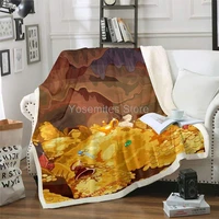castle fairy gold treasure flannel blanket couch sofa chair bed hidden wealth sherpa throw microfiber soft blanket size