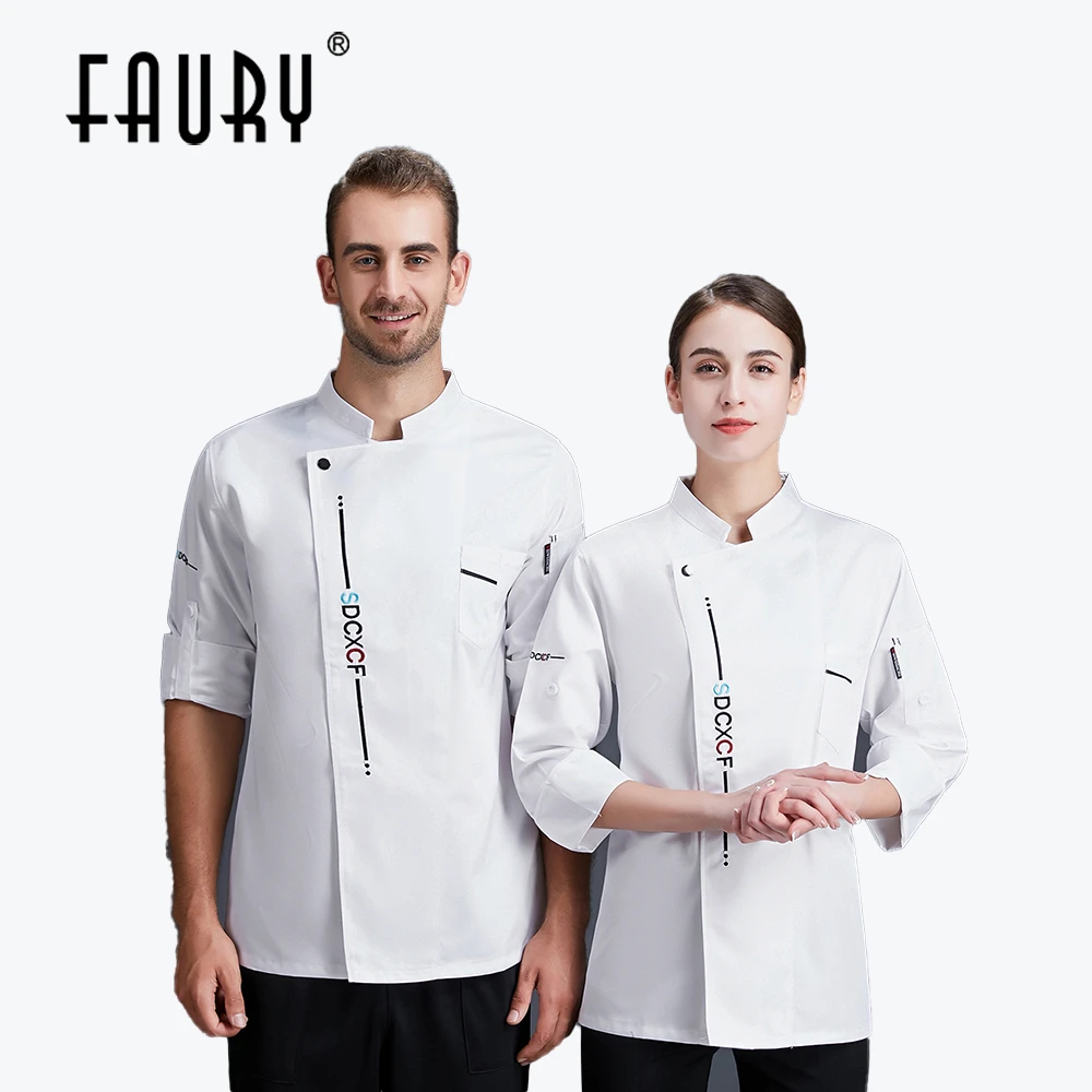 

Men Women Cooking Chef Jacket Kitchen Baking Coffee Shop Restaurant Chef Coat Waiter Uniform Food Service Hotel Work Clothes