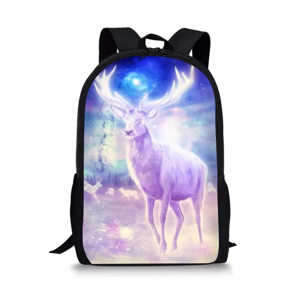 Fashion Children's Backpack Fantastic Deer Painting Toddler Kids School Book Bags Kawaii Animal Girls Travel Backpack