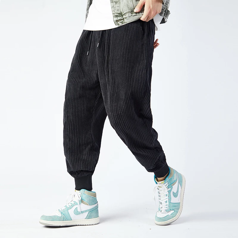 

Winter Men's Harem Pants Fashion Men Casual Trousers Harajuku Style Sweatpants Male Streetwear Loose Jogging Pants New Black