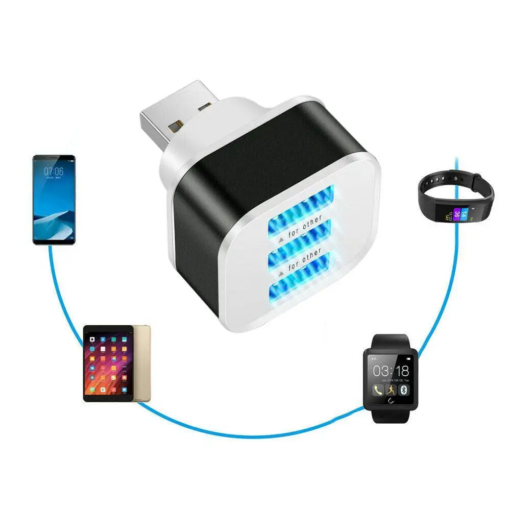 USB-концентратор 2 0 3 порта телефонный сплиттер Поворотный штекер для ноутбука