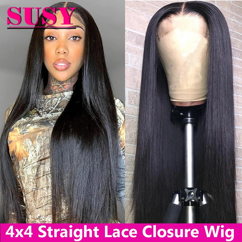

Long 28 30inch Wholesale Bone Straight Human Hair Wig 4x4 Lace Closure Wigs Cheap Brazilian Human Hair Wigs For Black Women