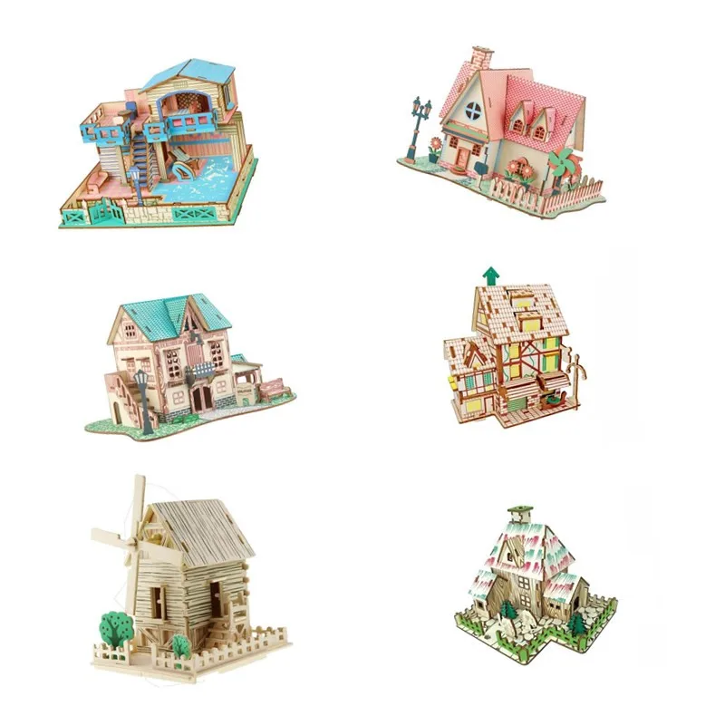 Красивый пляжный дом Подсолнухи строительная Модель 3d трехмерная деревянная