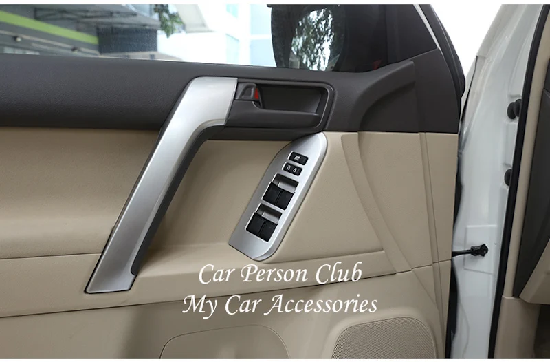 Для Toyota Land Cruiser Prado 150 2010- двери, окна, стекло, подъемный переключатель, крышка, интерьер, подлокотник, панель, отделка, АБС-пластик, автомобильные аксессуары