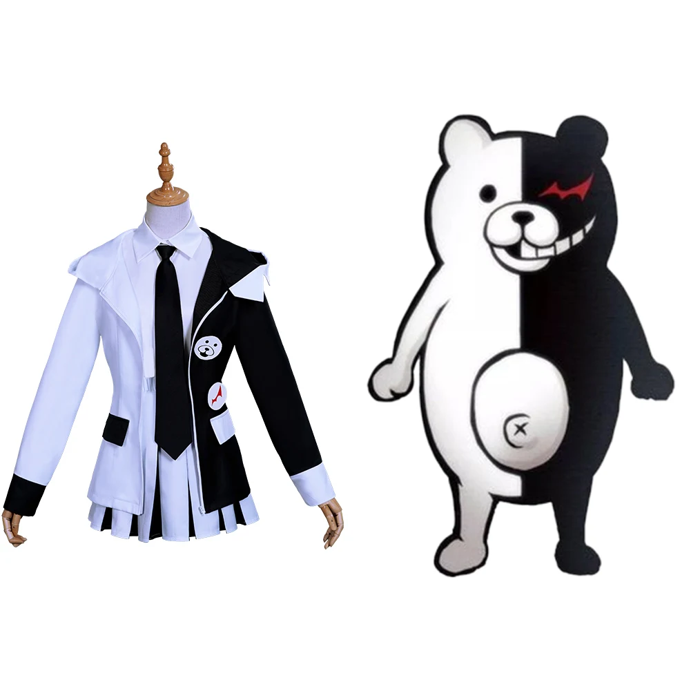 

Anime Danganronpa Monokuma Cosplay Costume Outfits Halloween Carnival Suit Dress For Adult Women