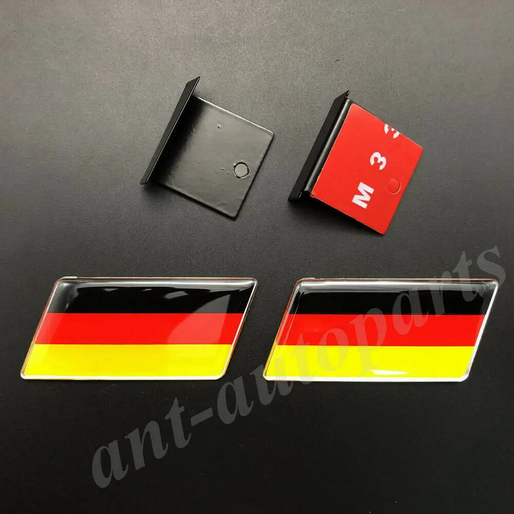 

2x Gemany German Flag Car Front Grille Grill Emblem Badge Decals Sticker