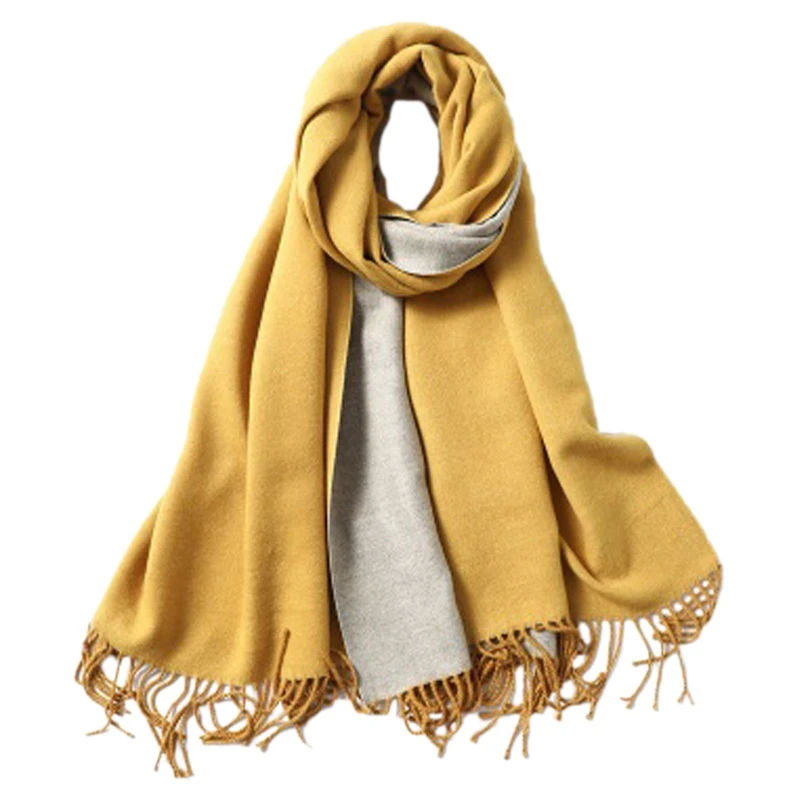 

Cashmere Scarf Ladies Shawl Scarf Blanket Solid Color Double-Sided Thin Soft Scarf