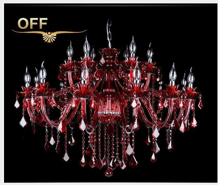 

Free Shipping Modern Red K9 Crystal Chandelier Lustre Crystal Chandeliers Lustres De Cristal Chandelier LED AC Villa RED Lamp