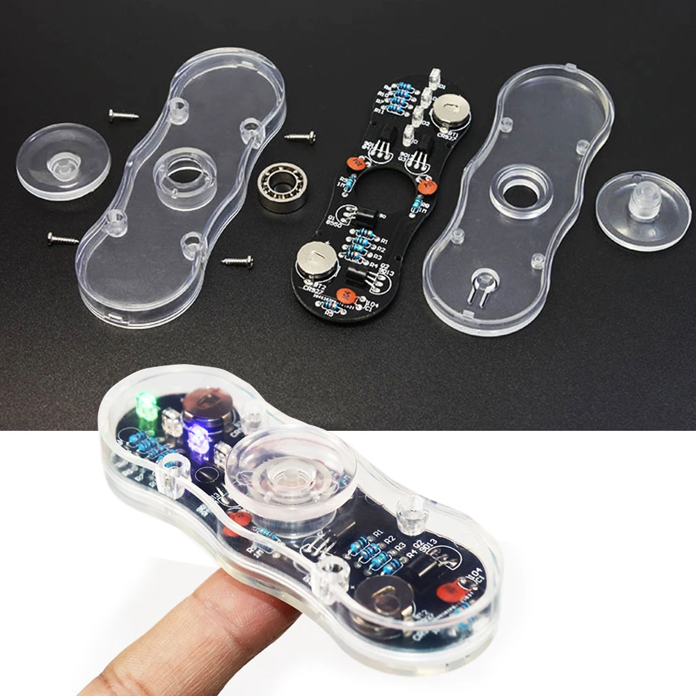

diy electronic kit Spinner soldering kit colorful diode Electronic training set POV Rotate Fingertip gyro