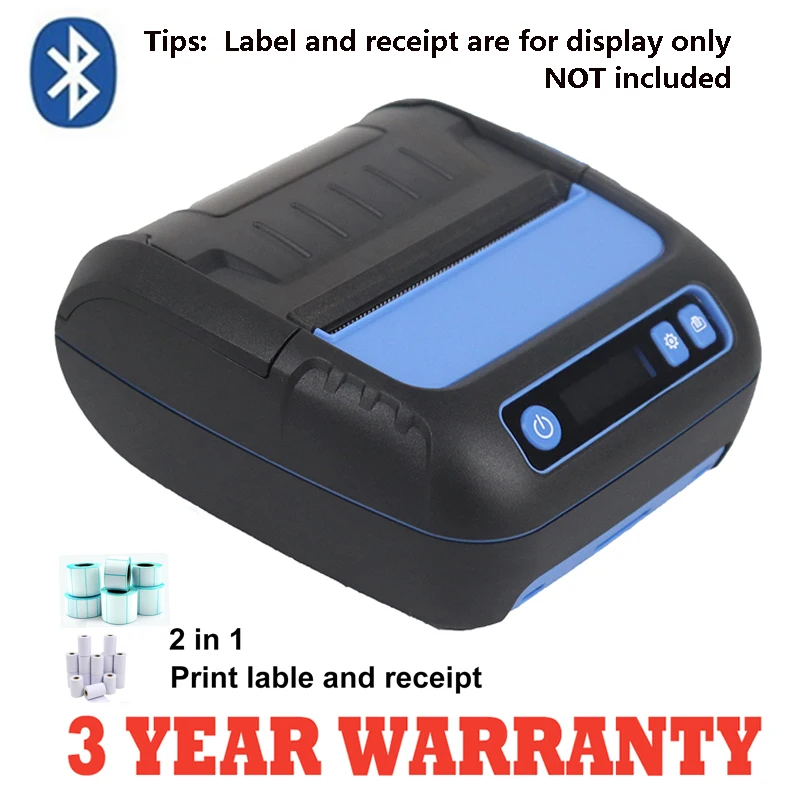 M80B 3 дюймов Bluetooth принтер этикеток штрих кода и Термальность чековый 2 в 1 с