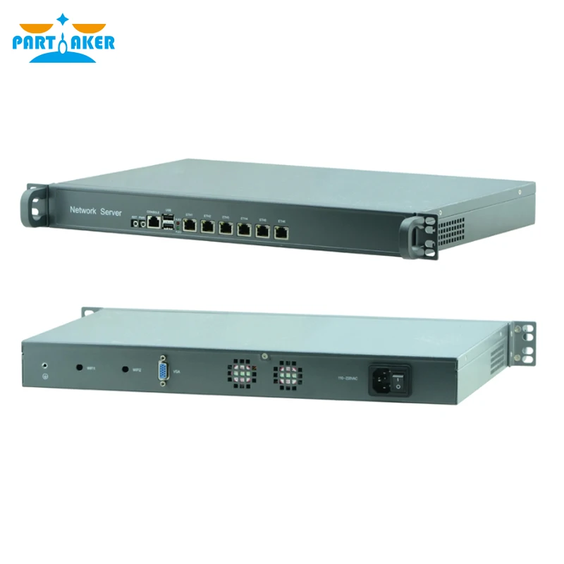 Причастник F4 Intel Celeron 3855U pfsense брандмауэр дешевый мини сервер компьютер с 6 intel 1000M LAN