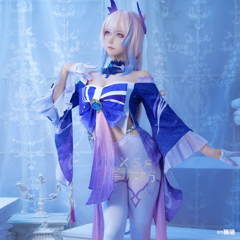 

Game Genshin Impact Sangonomiya Kokomi Cosplay Costume Sexy Women Dress Halloween Carnival Outfits Full Set Anime Party Shows