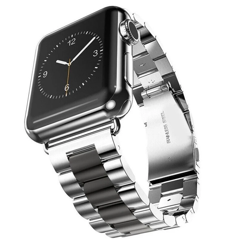 Ремешок для Apple Watch Series 5 4 3 2 Band 42 мм 40 44 черный браслет из нержавеющей стали iWatch 38