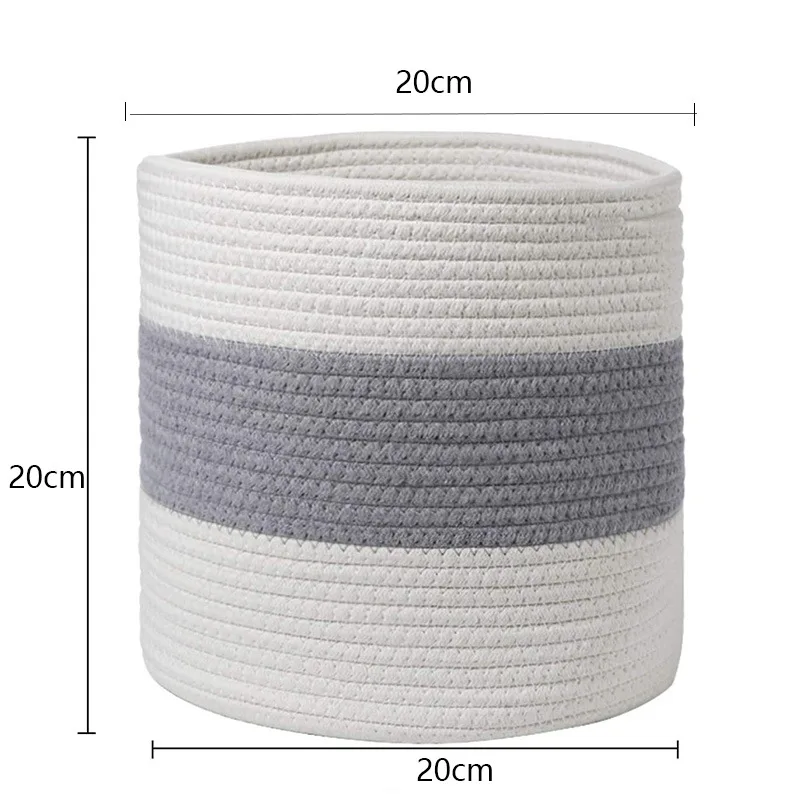 

2Pcs Garden Pots Cotton Rope Plant Basket Woven Storage Basket Storage Pot Storage Box Pots for Plants and Flowers Plant