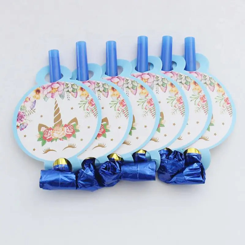Blowing 6pcs 1 шт. Розовый Единорог мультфильм бумажная Складная пиньята вечерние игрушки игры бинго Девочка Дети День рождения/фестиваль украшения сувениры 49*27 см - Цвет: Blowing 6pcs