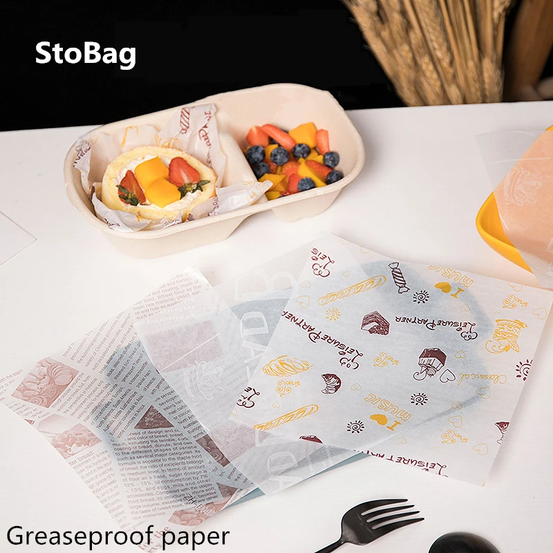 

StoBag 100pcs 18*18cm Oilpaper Baking Tools Toast Hamburger Cake Packaging Decoration DIY Handmade Biscuit Bread Grade Food