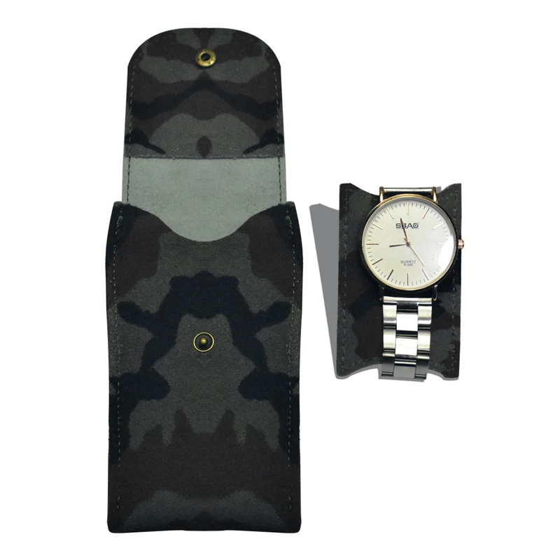 Genuine Leather Watch Case Lichee Pattern Watch Box 13*8*2.2cm Collection Protective Box Black Brown Blue Watch Display Bag