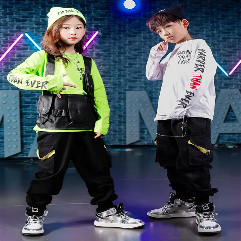 

Girls Jazz Dance Costume Long Sleeve Kids HipHop Performance Clothing Autumn Winter Street Dance Clothes Children Show Wear