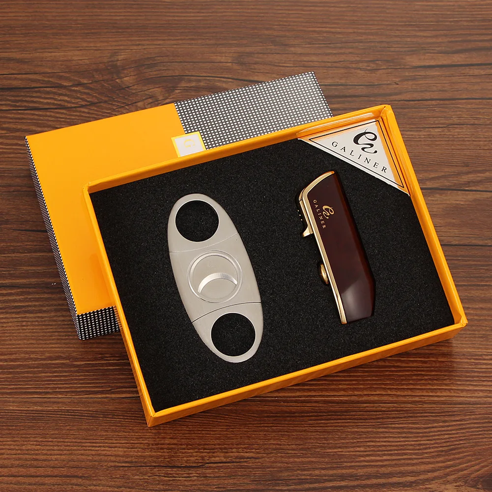 Зажигалка COHIBA для сигар зажигалка резак ветрозащитфонарь струйный пламя набор