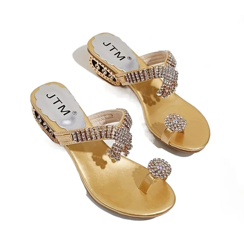 

Sandals Women 2021 New Fashion Rhinestone All-over-toe Sandals and Slippers Women's Shoes
