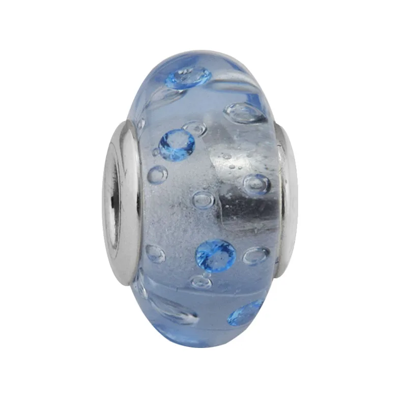 

Fits Original Pandora Bracelet Blue CZ Ice Drops Murano Glass Beads 925 Sterling Silver Charms Diy Jewelry Making Berloques