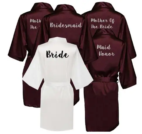 Халат кимоно атласный для матери и сестры невесты свадебный подарок цвет