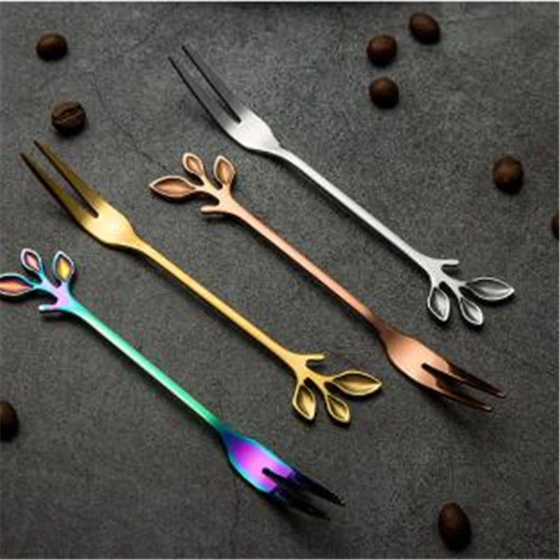 12 см сплав в форме листьев Золотой Серебряный Красный медный инструмент для кофе