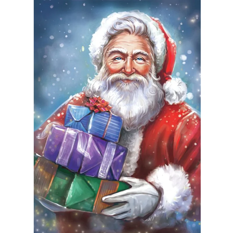 

5D DIY Diamond Painting Santa Claus Full Round Resin Diamond Embroidery Cross Stitch Kits Mosaic Christmas Decoration for Home