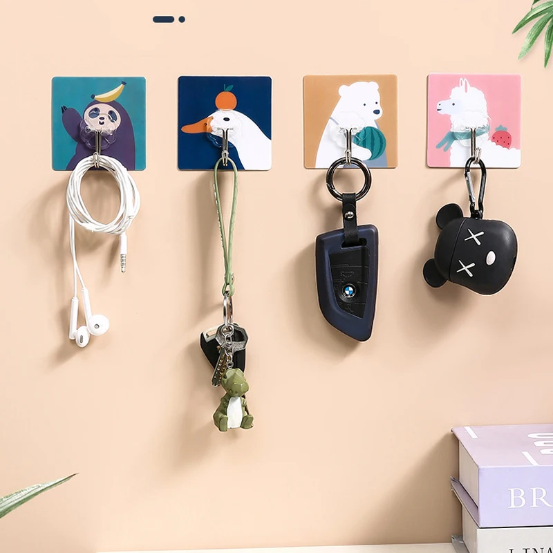 

Cartoon Animal Seamless Sticky Hook Wall Hook Home Decoration Cute Hook Refrigerator Magnet Coat Hanger Key Chain Storage Hook