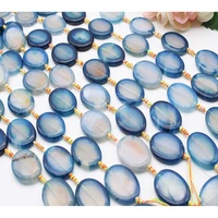 2strandslot smooth oval light blue binding agate natural stone beads for diy necklace bracelet jewelry making 15 free shipping
