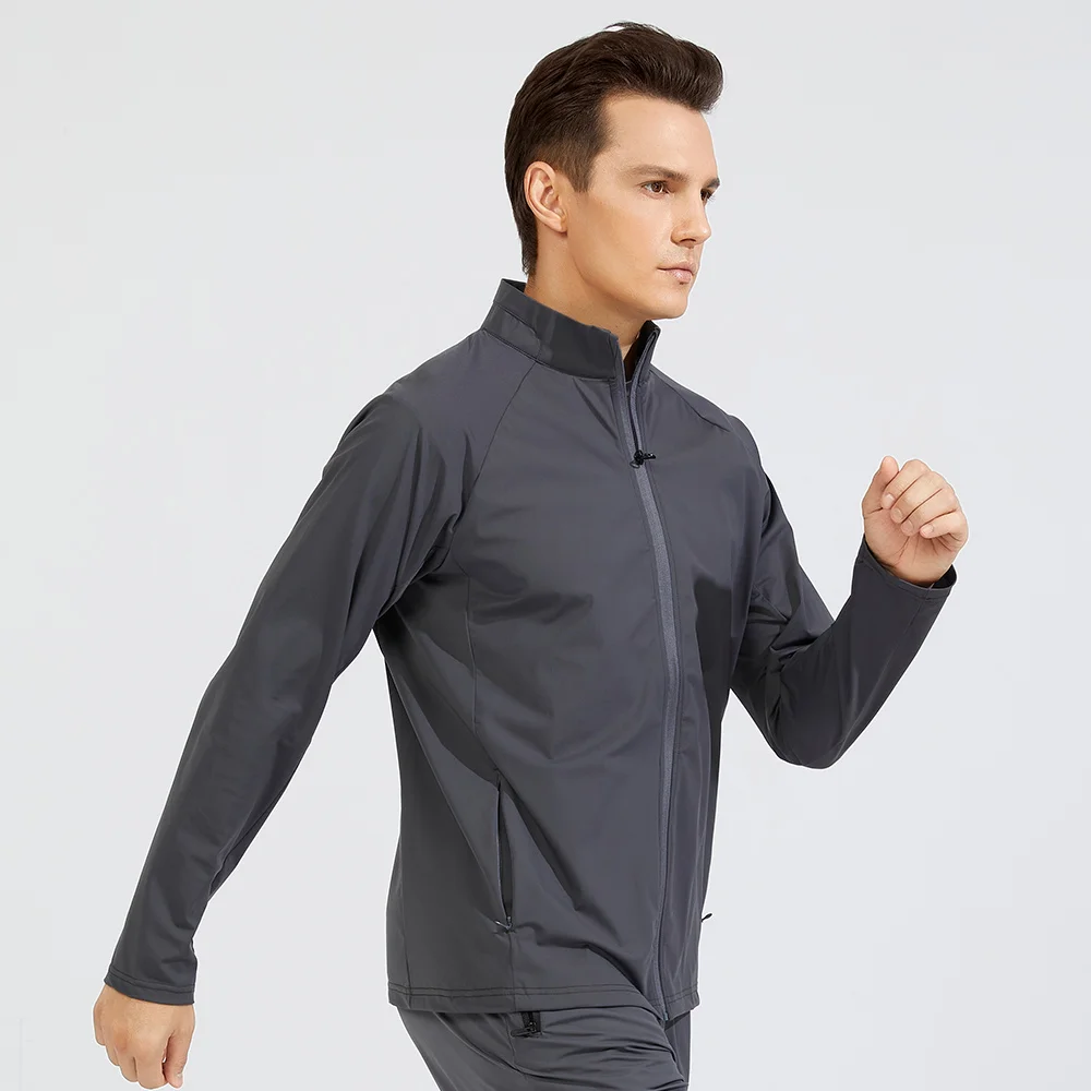 Autumn and Winter New Men's Jackets Nylon Slim Stand Collar Fitness Sports Running Jacket Outdoor Training Quick Dry Sportswear