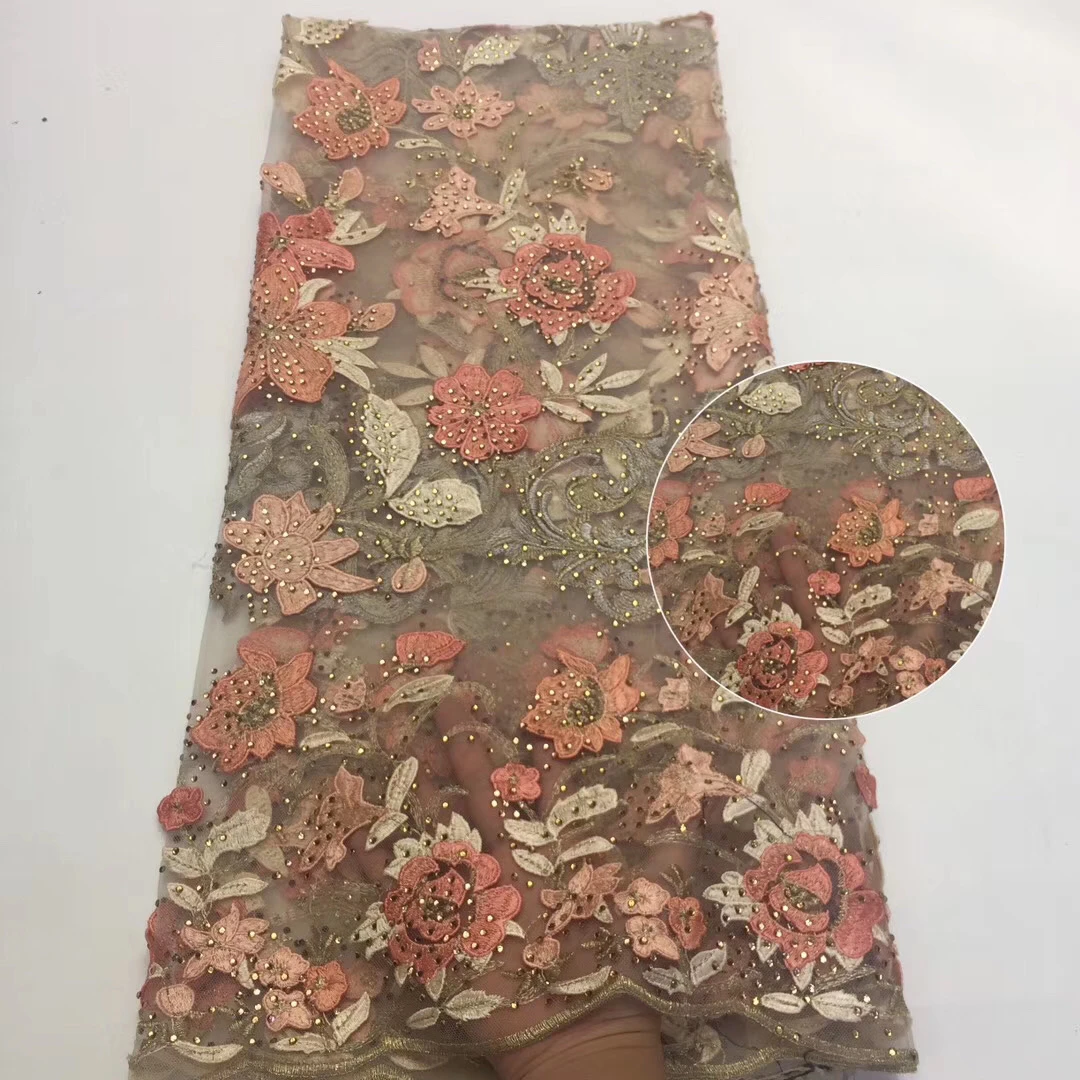 

African lace fabric embroidered Nigeria mesh lace fabric 2020 high quality lace French tulle lace fabric ZX3772