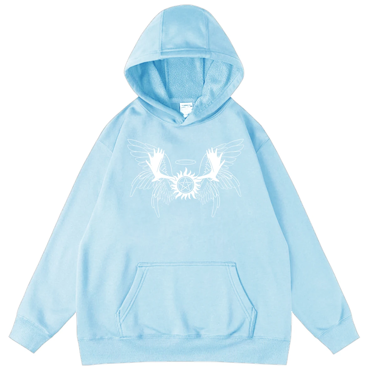 

Tv Series High Street Style Men Hoodie Supernatural Cartoon Print Cotton Hoodie Pullover Street Clothing Outdoor Long Sweatshirt