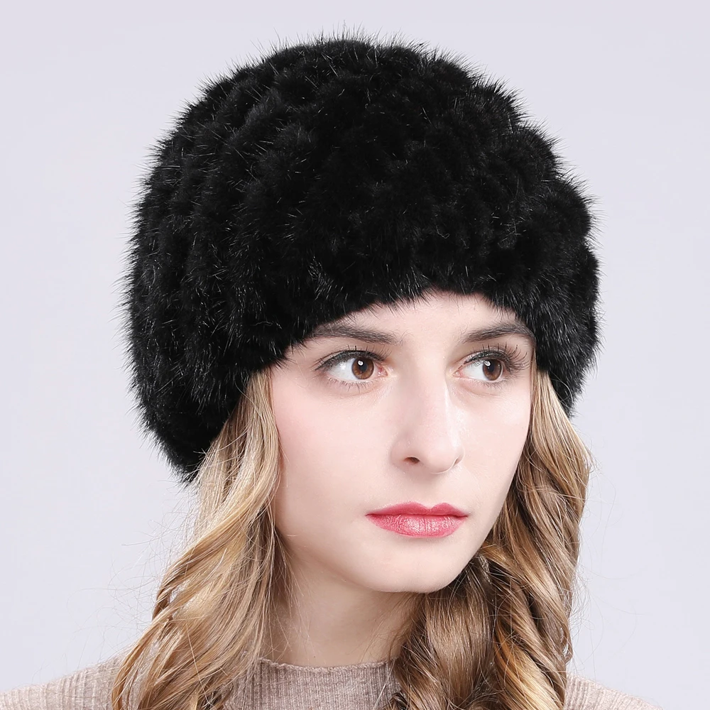 Лидер продаж зимняя женская меховая шапка из натуральной норки натуральная