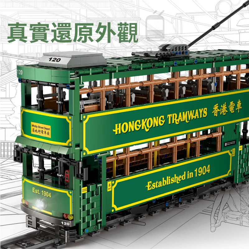 MOULD KING MOC KB120 высокотехнологичная серия Hong Kong Tramways модель строительных блоков 2528
