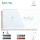 Wi-Fi переключатель BSEED, 1 клавиша, со шторкой, умный выключатель белого цвета, Поддержка приложения Tuya Google Assistant для дома
