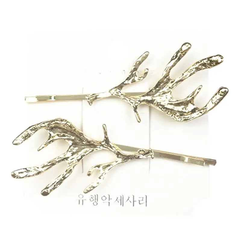 2Pcs/Pair Women Metal Alloy Gold Hair Clips Leaf Star Scissors One Word Hairpins Imitation Pearl Beaded Styling Accessories | Красота и