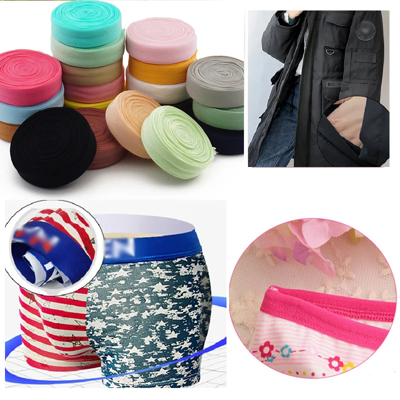 20 мм складывается поверх резиновой ленты многослойная ткань спандекс 2 см