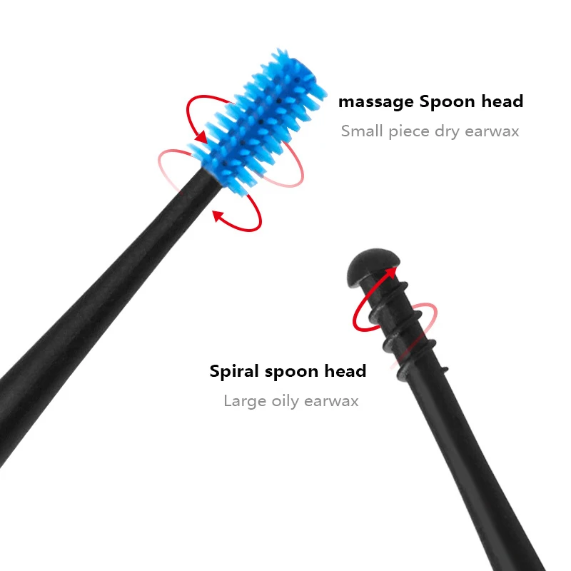 Silicone Ear Wax Removal Tool Soft Spiral Earwax Double Head Washable Pick Cleaning Plugs Hearing Aid Care Tools | Красота и здоровье