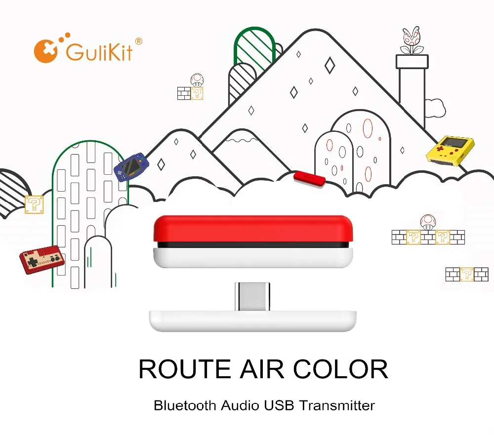 GuliKit NS07 Route Air color беспроводной аудио передатчик Bluetooth USB C адаптер приемопередатчика для nintendo Switch/Switch Lite/PS4