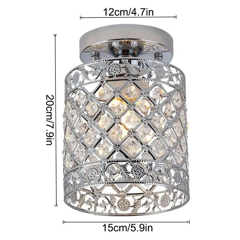 

Mini Led Ceiling Lights Crystal Lampshade Plafonnier Living Room Bedroom Modern Decorative Ceiling Lamp Aisle Lamp E27 AC220V