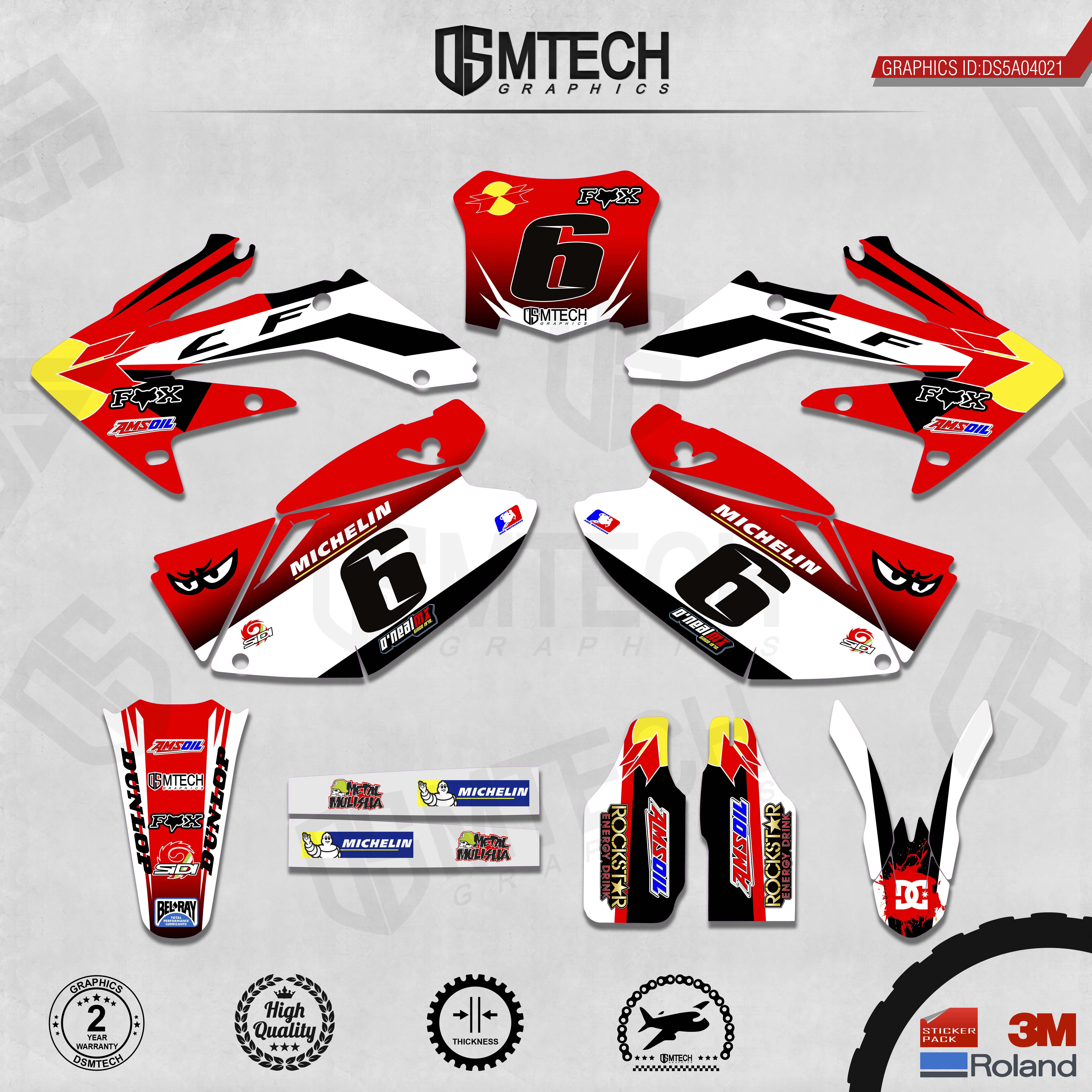DSMTECH Customized Team Graphics Backgrounds Decals 3M Custom Stickers For 2004-2005 2006-2007 2008-2009 CRF250R 021