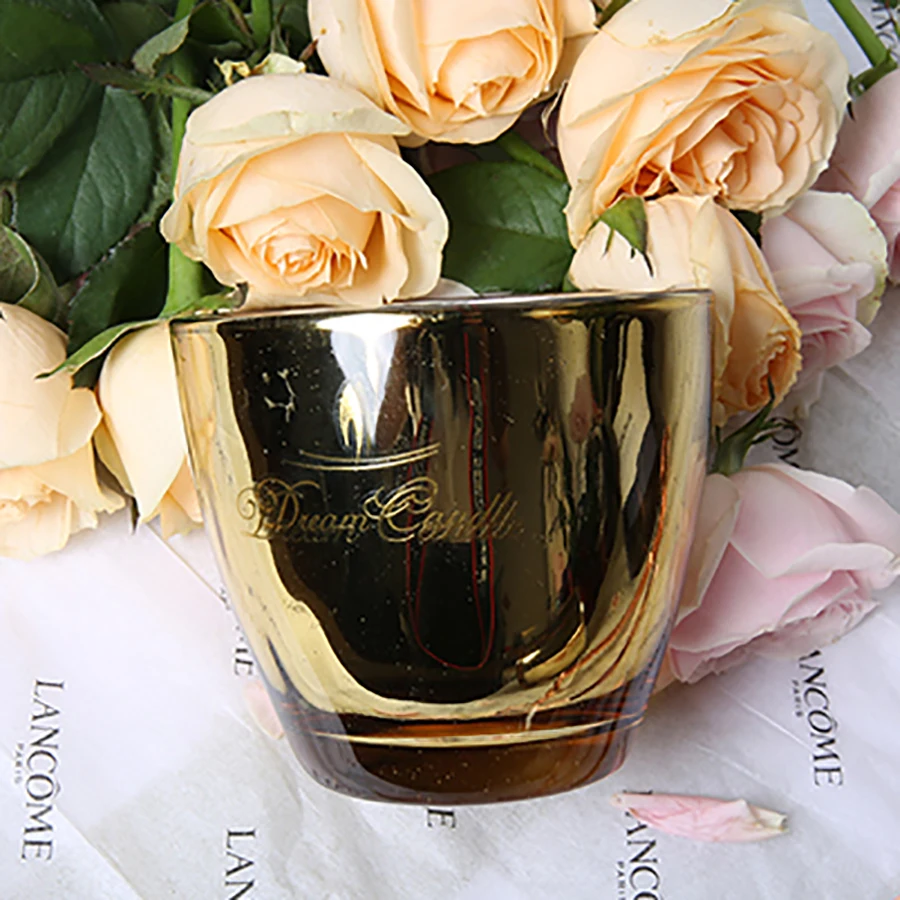 Натуральное Соевое Золото батарея без свечей свадебное украшение Арома