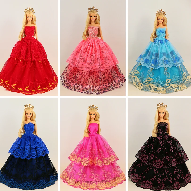 30 шт./лот (платье + обувь вешалка) новое платье ручной работы для куклы Барби